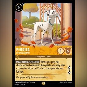 Lorcana Perdita Devoted Mother Legendary Card 15/204 EN 3 Non Foil